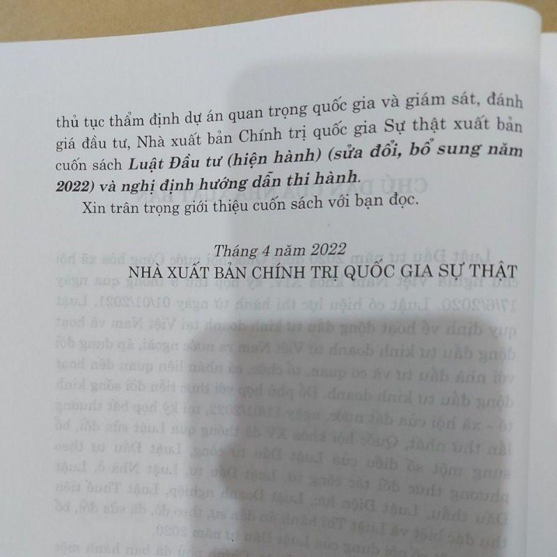 Sách - Luật đầu tư và nghị định hướng dẫn thi hành