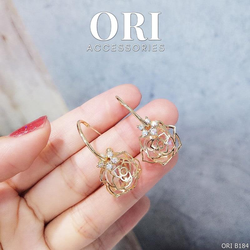 Bông tai nữ Hoa hồng Rosa thời trang sang trọng ORI ACCESSORIES B184