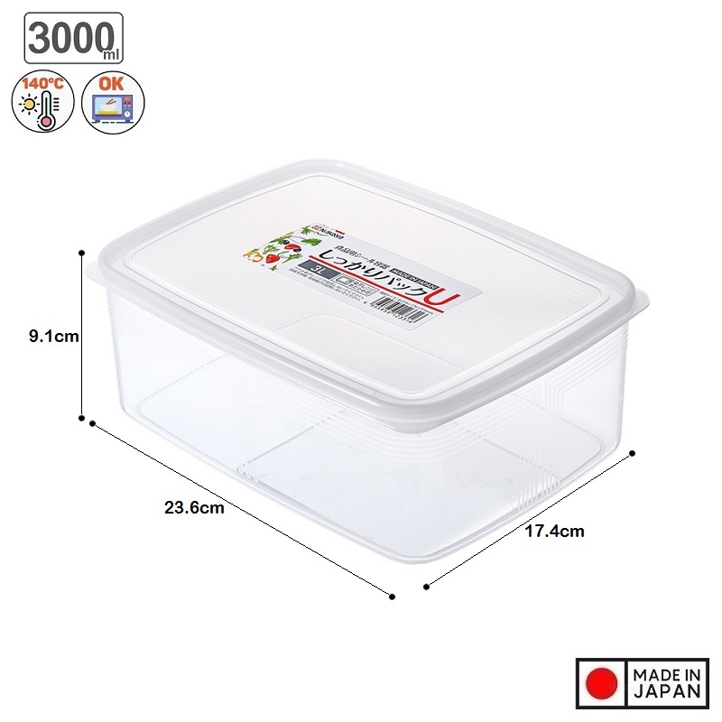 Hình ảnh Hộp nhựa Nakaya 3L bảo quản thức ăn trong tủ lạnh, có nắp mềm - Hàng nội địa Nhật Bản
