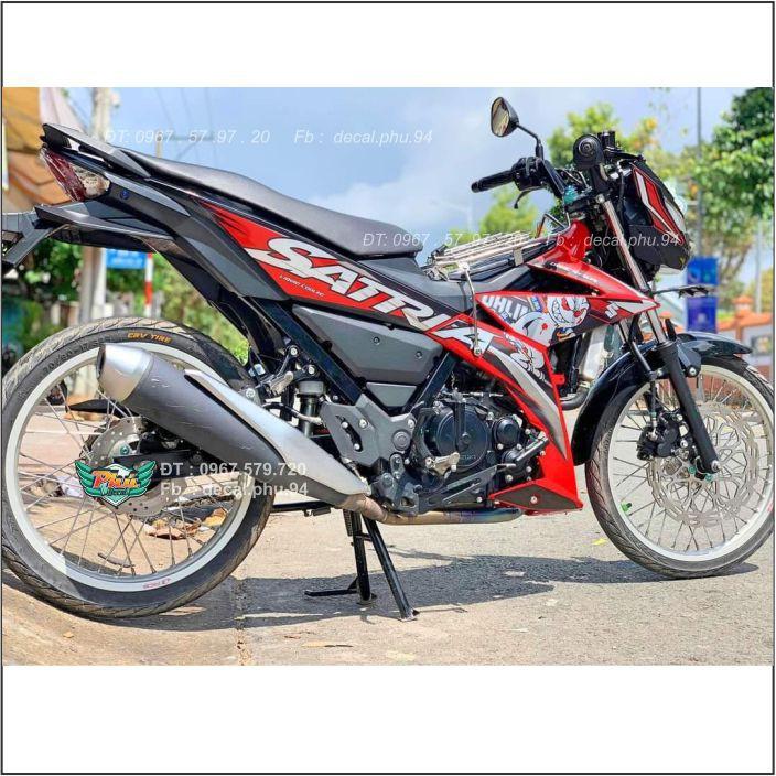 Tem Rời Satria Đỏ Trắng đen Thỏ Ohlins
