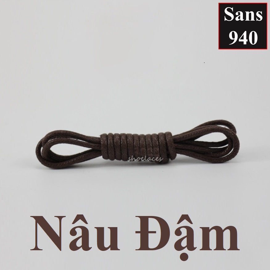 Dây giày sneaker thể thao tròn trơn chất dù ngắn 60cm 70cm dài 1m 1m6 1m8 Sans940 màu nâu đậm đất nhạt đỏ