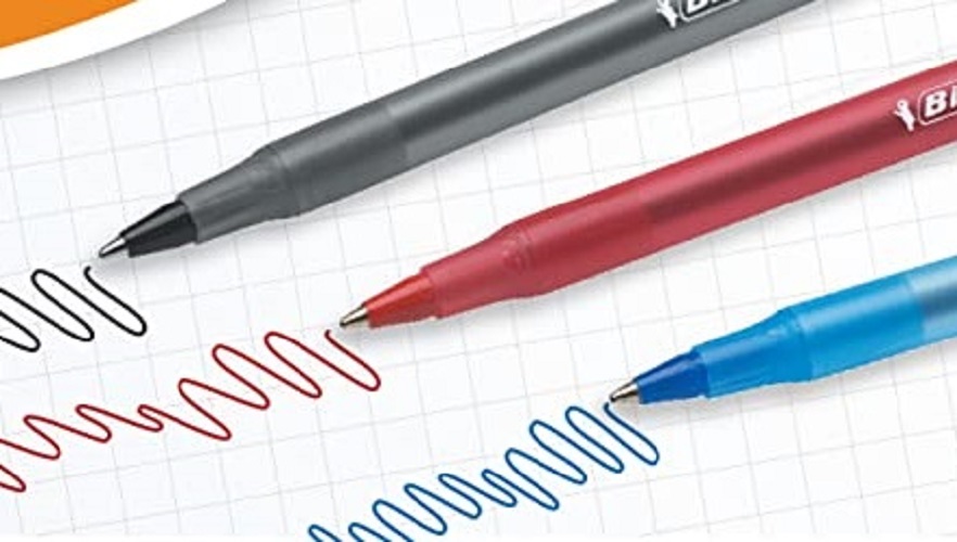 Bút bi Bút Bic Round Stic Xtra Life, Medium Point (1.0mm), Pen Tapping, Màu xanh, đen và đỏ - màu