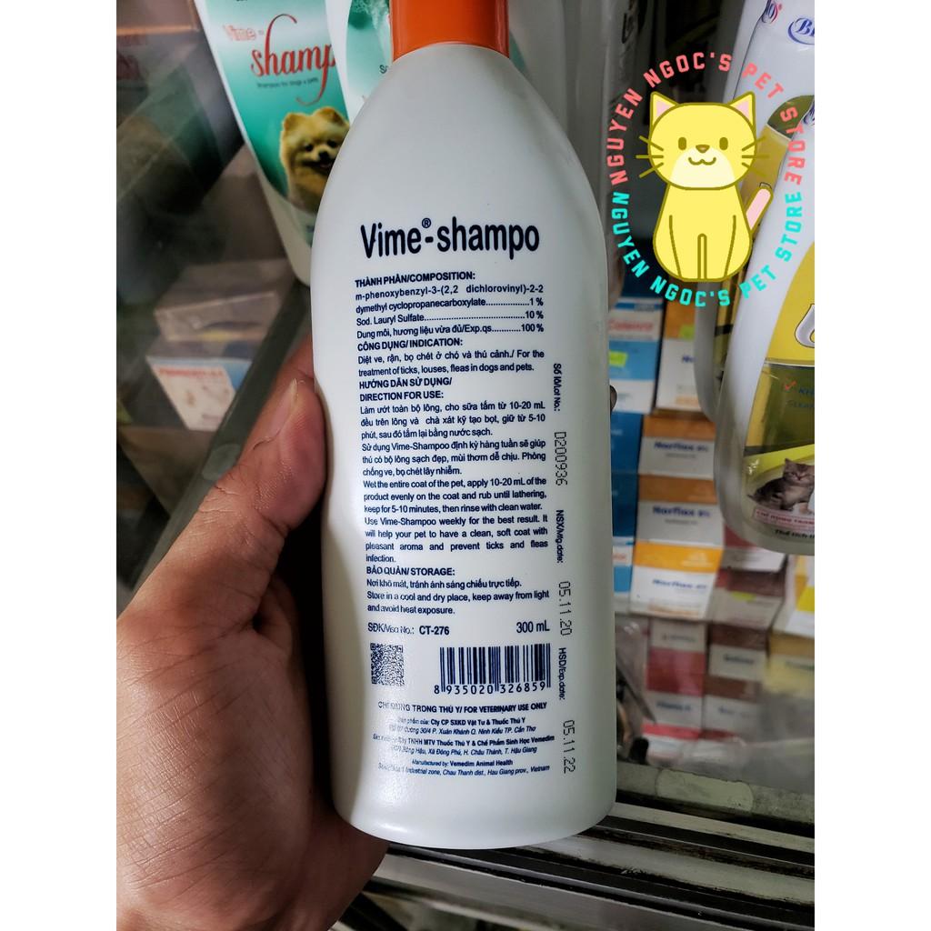 Vime Shampoo Vemedim - Sữa tắm ngăn ngừa ve rận, chấy, bọ chét cho chó mèo và thú cảnh chai 300ml