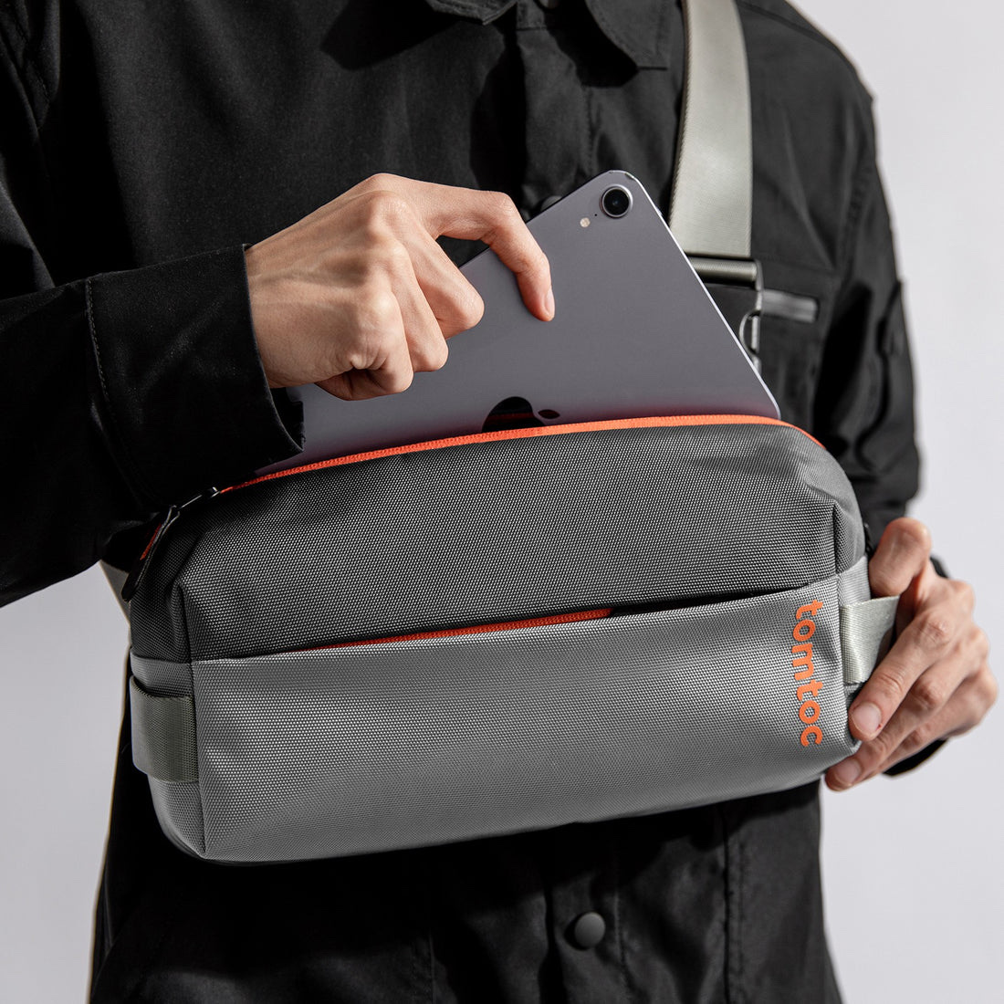 Túi Đeo Chéo TOMTOC Lightweight Codura Sling Bag H02-A04G02 Gray - Hàng Chính Hãng