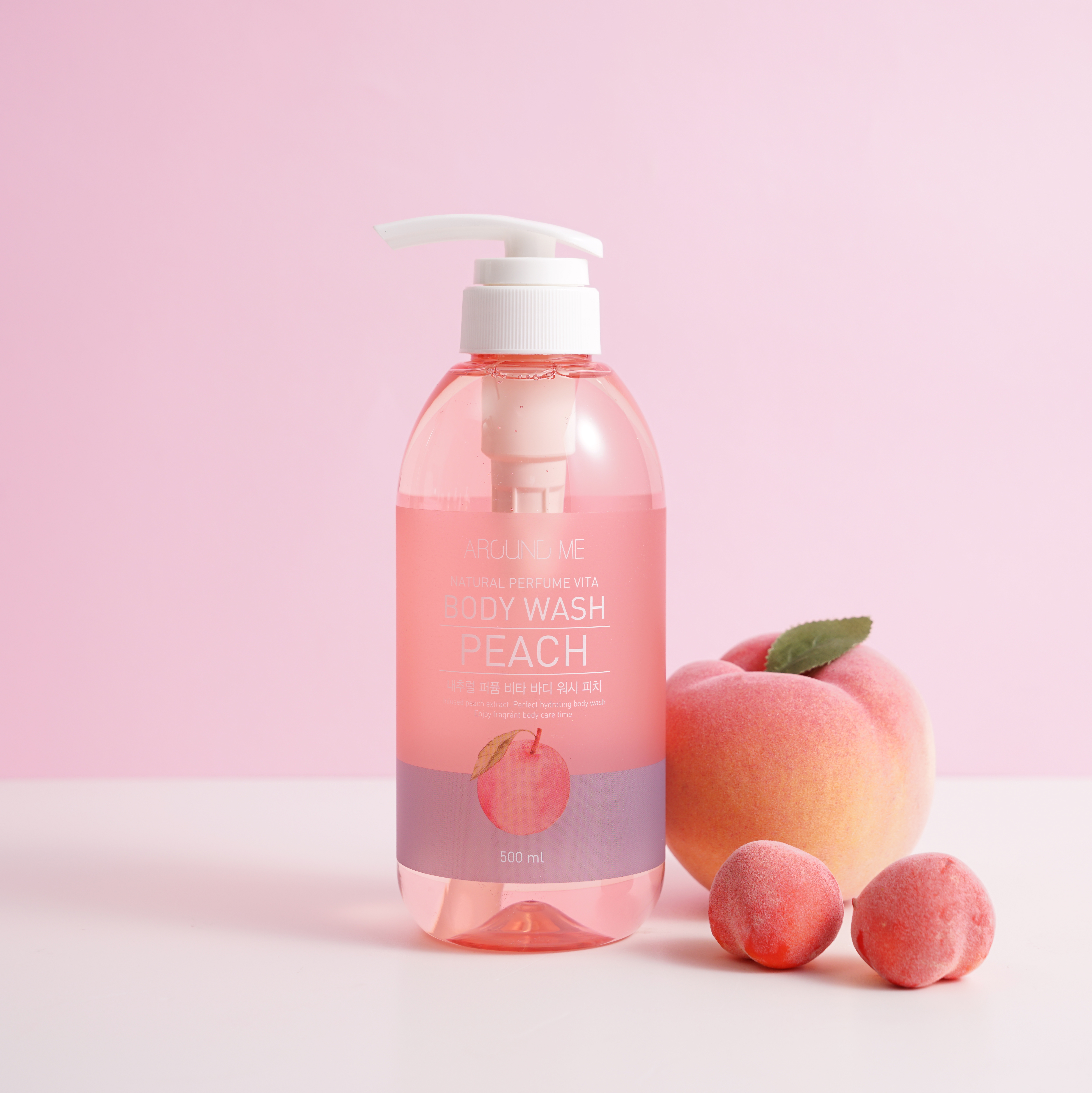 Sữa tắm Around Me hương nước hoa dưỡng ẩm cơ thể Hương Đào Vita Body Shower Wash Peach 500ml