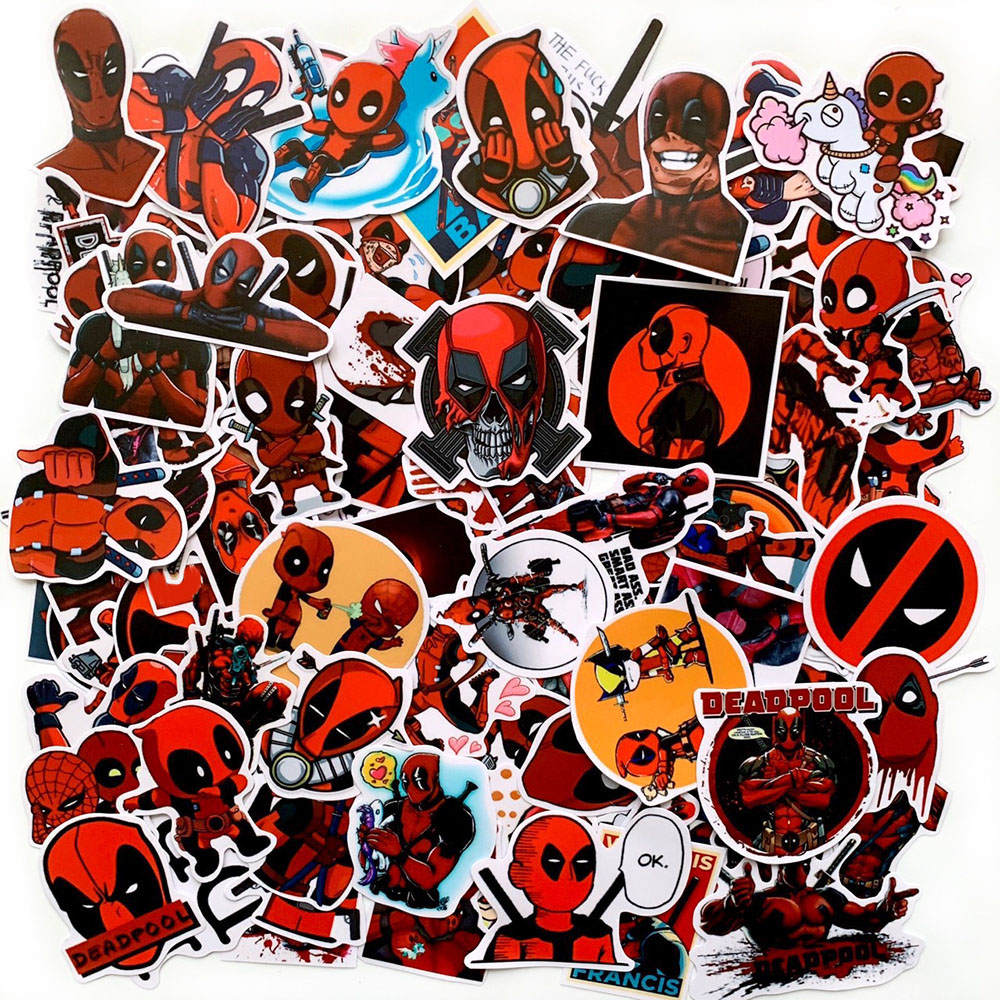 Bộ 20 Sticker Deadpool Màu Đỏ Đen (2020) Hình Dán Chủ Đề Phản Anh Hùng Siêu Bựa Hài Hước Vui Vẻ Chống Nước Decal Chất Lượng Cao Trang Trí Va Ly Du Lịch Xe Đạp Xe Máy Xe Điện Motor Laptop Nón Bảo Hiểm Máy Tính Học Sinh Tủ Quần Áo Nắp Lưng Điện Thoại