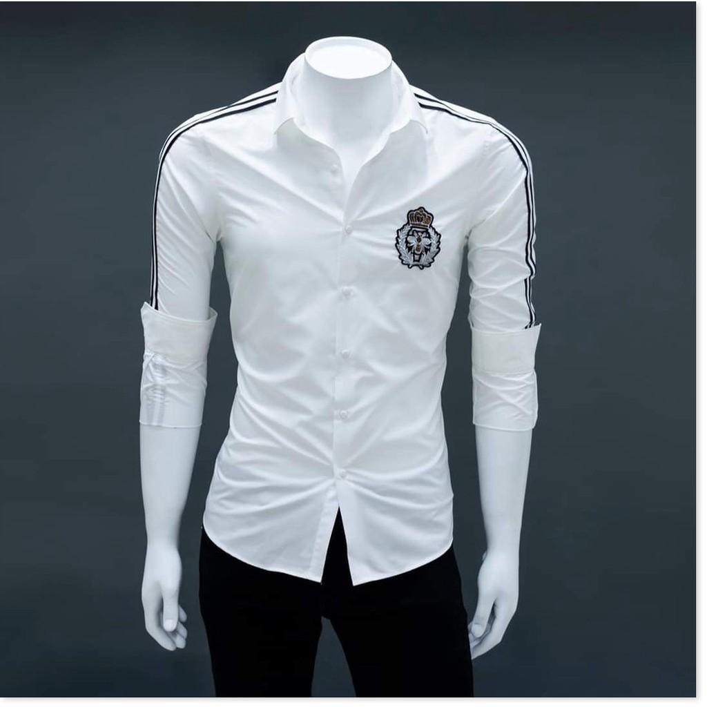 ÁO SƠ MI LỤA KHÔNG NHĂN,2 MÀU SANG TRỌNG,HỌA TIẾT LOGO ÁO SIÊU NGẦU KHÁNH AN FASHION