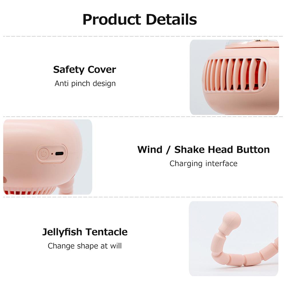 Quạt Điều Hòa Mini Không Cánh 4 Tốc Độ Không Dây 130 Độ° 3600Mah