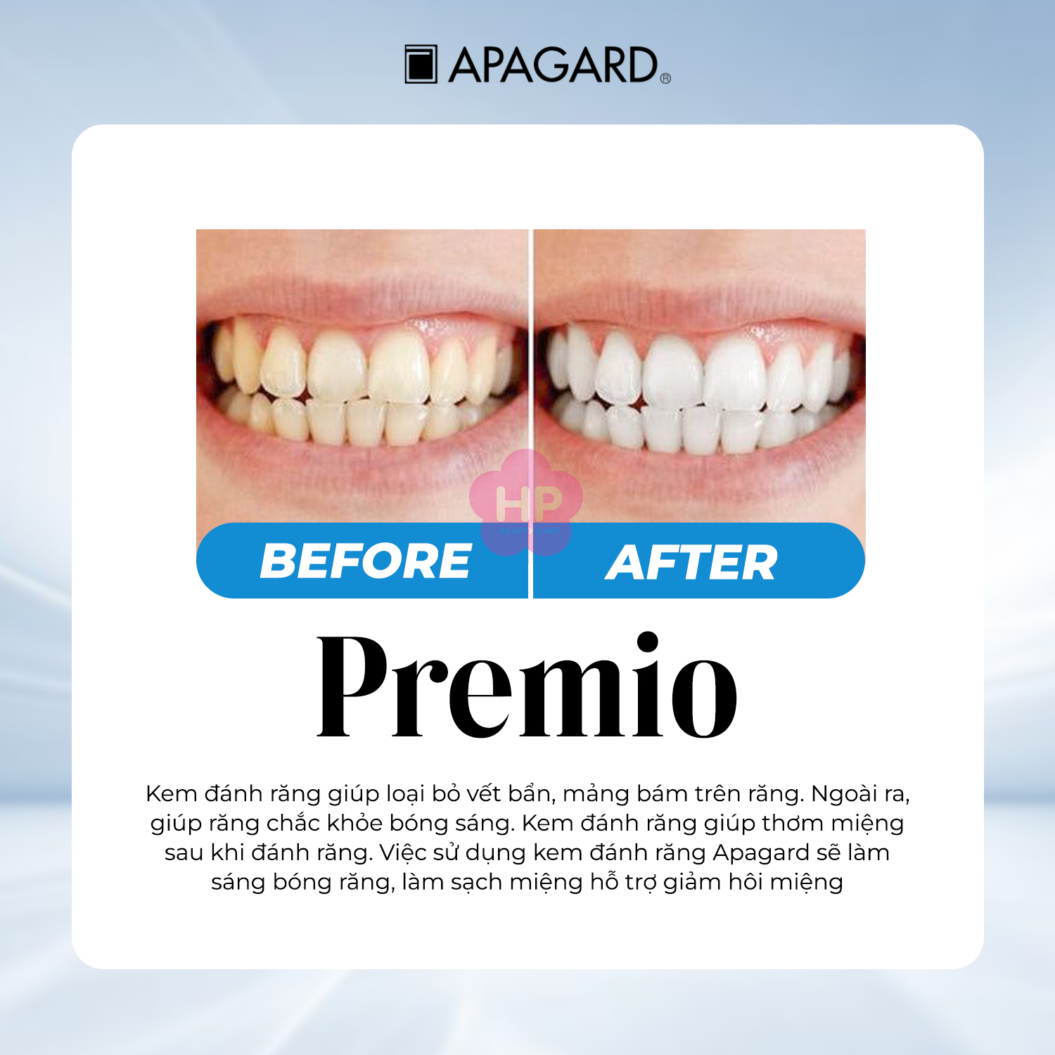 Combo 2 Tuýp Kem Đánh Trắng Răng Cao Cấp Apagard ( 105g + 40g ) Apagard Premio
