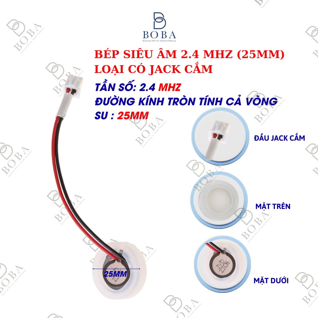 (HCM) Bép Siêu Âm, Đầu Phun Máy Xông Tinh Dầu, Phun Sương, Khuếch Tán Hương Thơm, Béc Jack 2.4mhz(25mm) - BOBA NATURALS