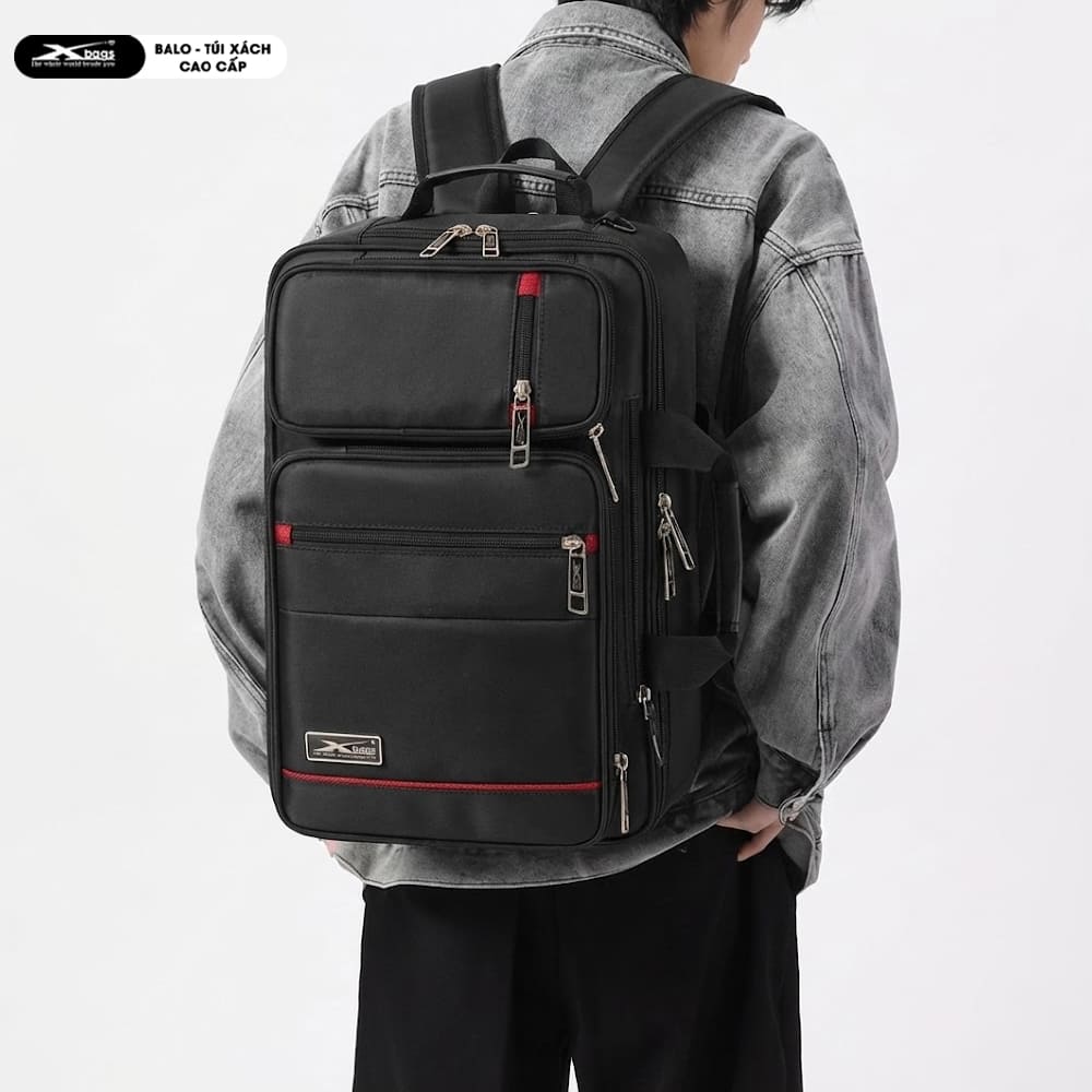 Cặp Đa Năng Cao Cấp Xbags Pride Màu Đen, Đựng Được Laptop 17 Inch, Nhiều Ngăn Dung Tích Lớn, Chống Nước, Hiện Đại Đẳng Cấp XB4102!