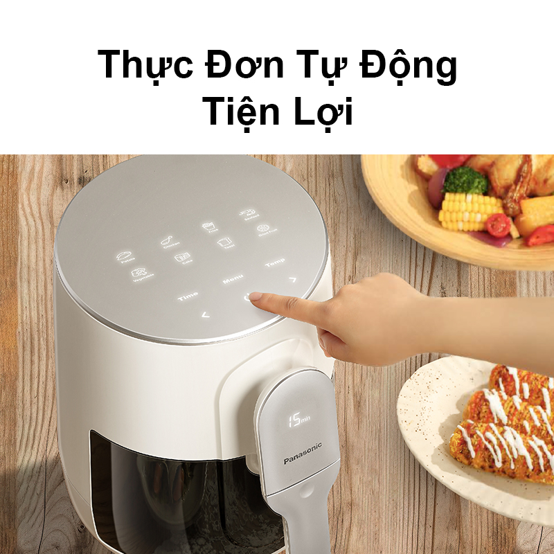 Nồi chiên không dầu Panasonic NF-CC150WRA màn hình kép - Hàng chính hãng