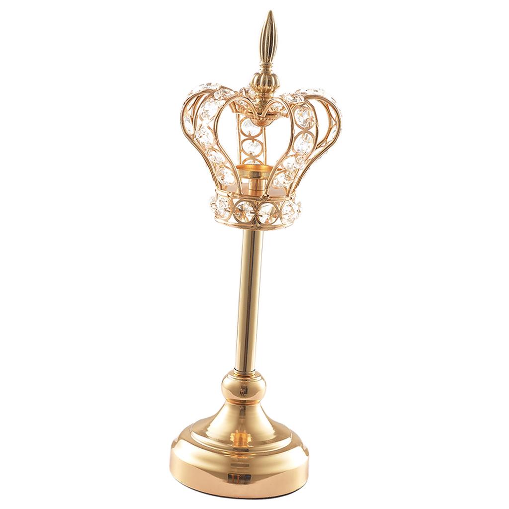 2xGold  Candlestick Ornament Tea Light Holder Photo Prop Desktop Decor