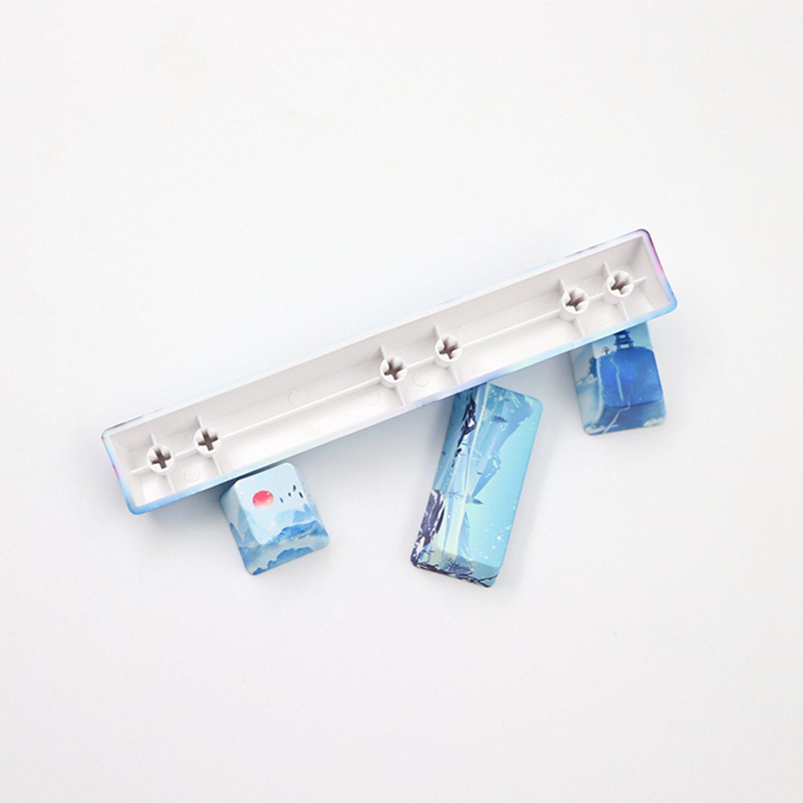 4X Keycaps Set PBT Five Sides Dye-Subbed Spacebar ESC Entre keys Gray