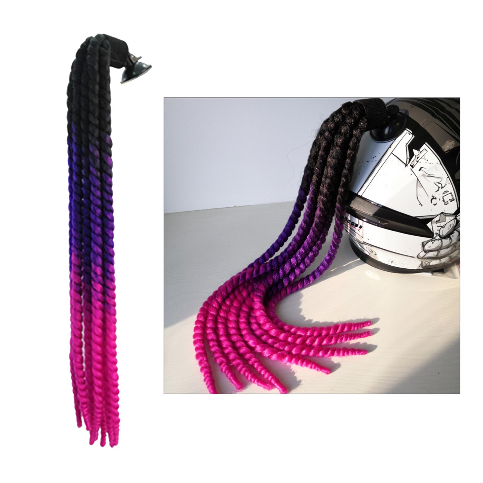 Helmet Pigtails Gradient Ramp Helmet Braids Ponytail Helmet Hair for Motorbike Motorcycle Helmet Braids Hair Tails