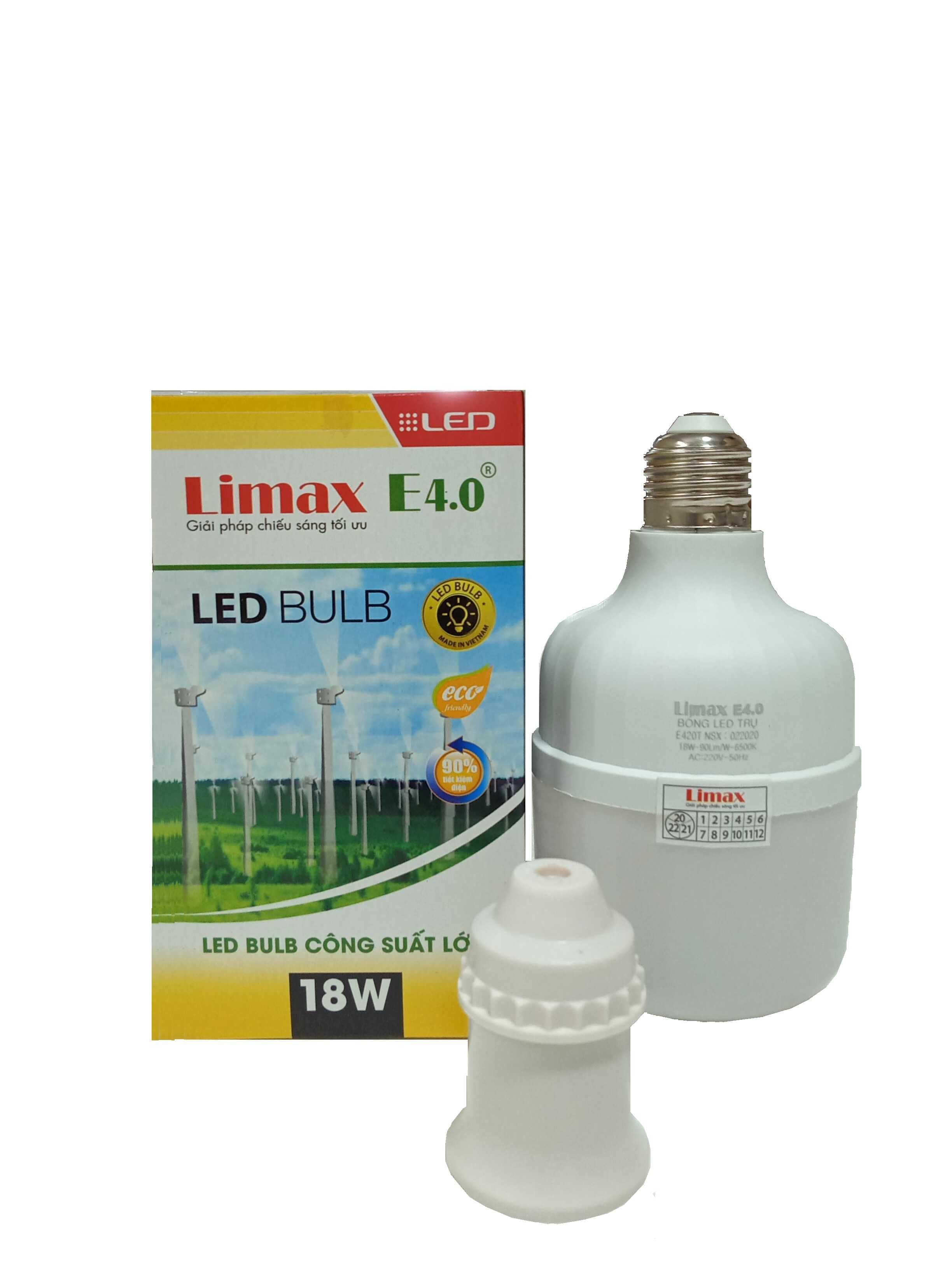 LED TRỤ 18W &amp; ĐUI ĐÈN XOÁY CHỐNG CHÁY