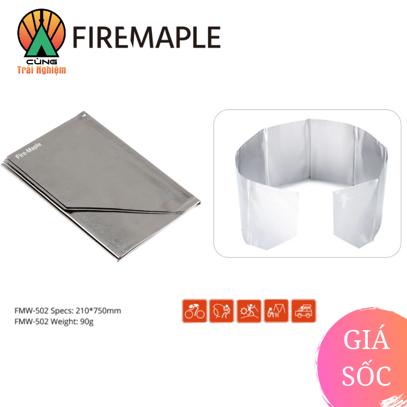 [CHÍNH HÃNG] Tấm Chắn Gió Nhôm Fire Maple FMW-502 Gọn Nhẹ Chuyên Dụng Cho Du Lịch, Dã Ngoại Cắm Trại