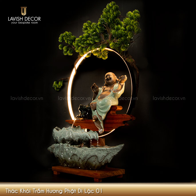 Thác Khói Trầm Hương Phật Di Lặc 01