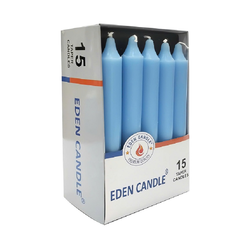Hộp 15 cây nến thơm thẳng Eden Candle FTRAMART EDC2317 cao 15cm (Xanh da trời)