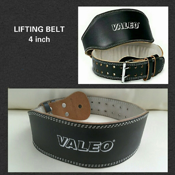 Đai Lưng Cứng Da Bò Tập GYM Valeo Lifting Belt (Có Lớp Đệm Êm)