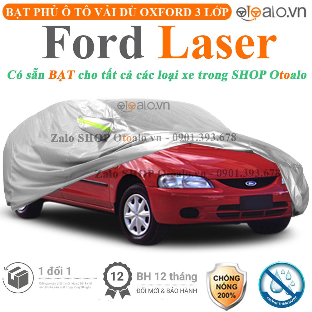 Bạt che phủ xe ô tô Ford Laser vải dù 3 lớp CAO CẤP BPXOT - OTOALO