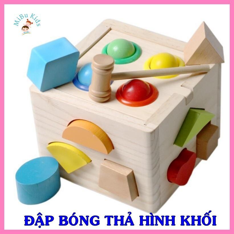 Đồ chơi gỗ Đập bóng thả hình khối