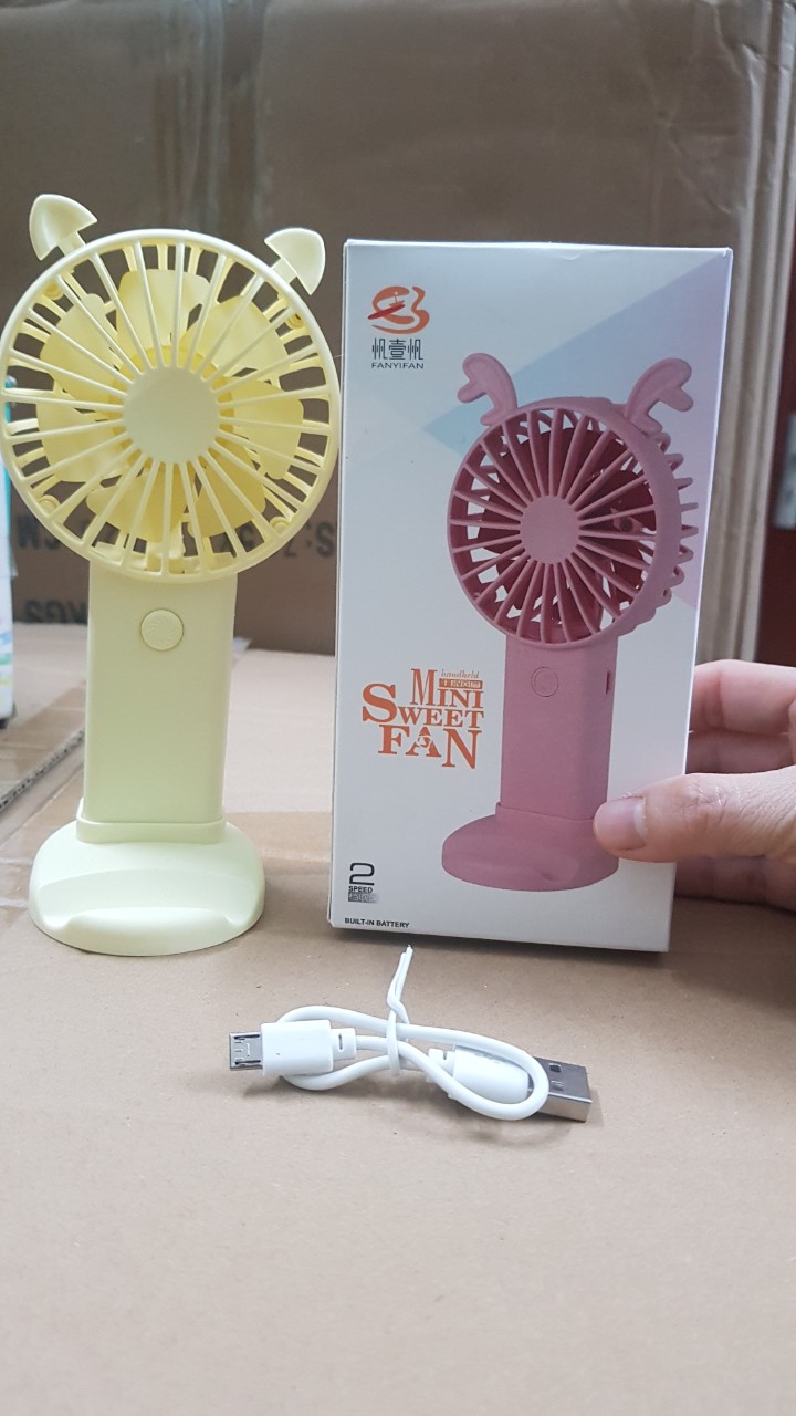  Dụng cụ làm mát Fan Cầm Tay Có Đèn LED, Sạc USB, 2 tốc độ gió mạnh