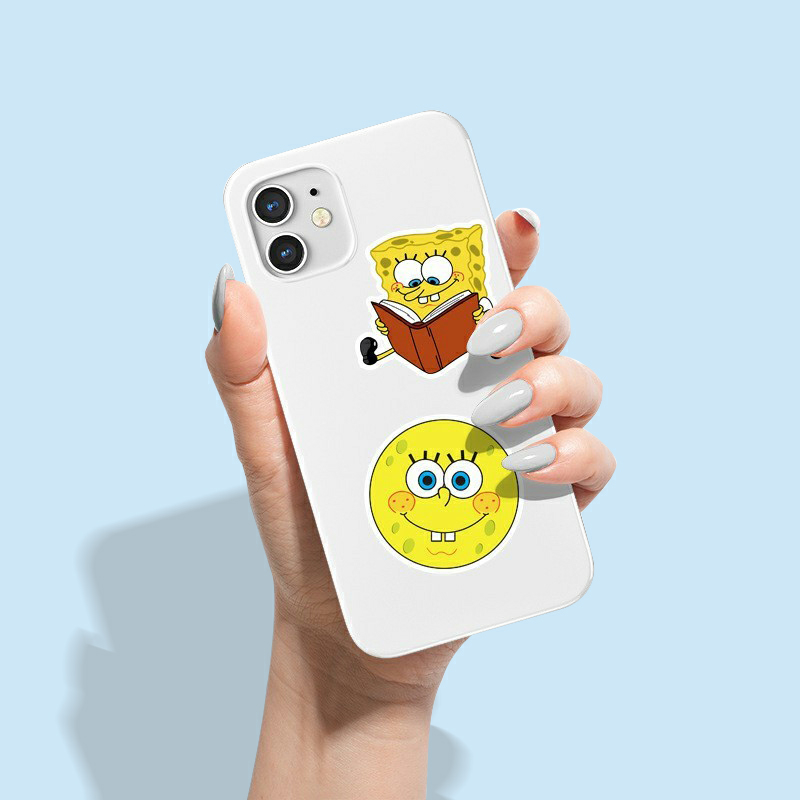 Sticker chú bọt biển SpongeBob SquarePants đáng yêu cute Dán Vali, Mũ Bảo Hiểm, Laptop, Guitar, Ván Trượt...