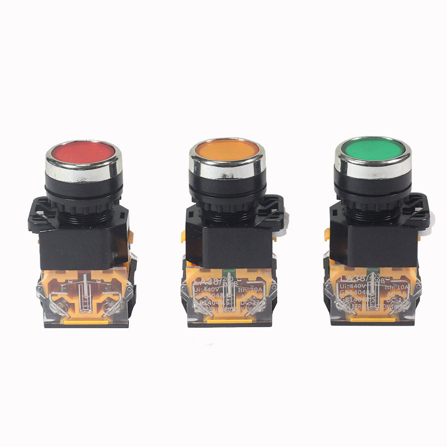 Nút Nhấn Đề Nhả Không Đèn LA38 - 440V 10A - Xanh Lá
