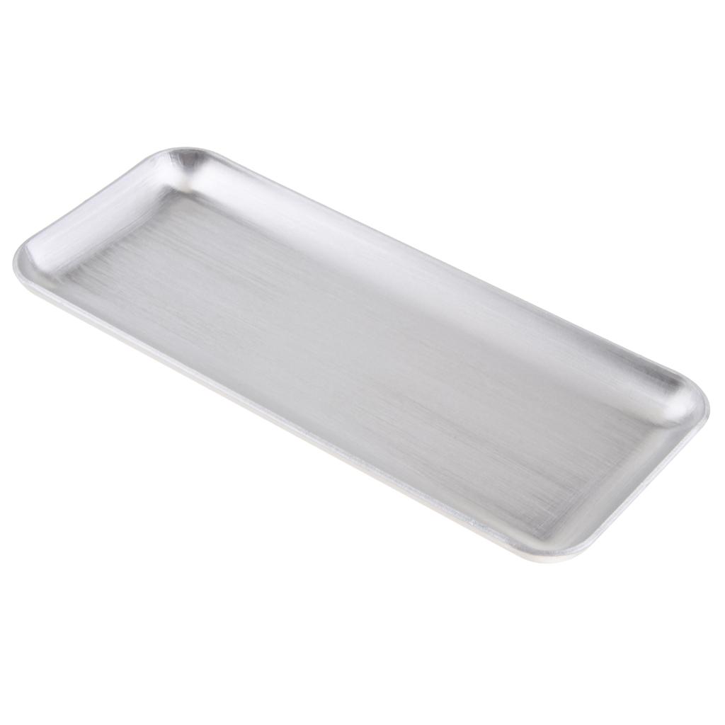 Aluminum Rectangular Serving Platter Breakfast Tray for Food Coffee Tea S