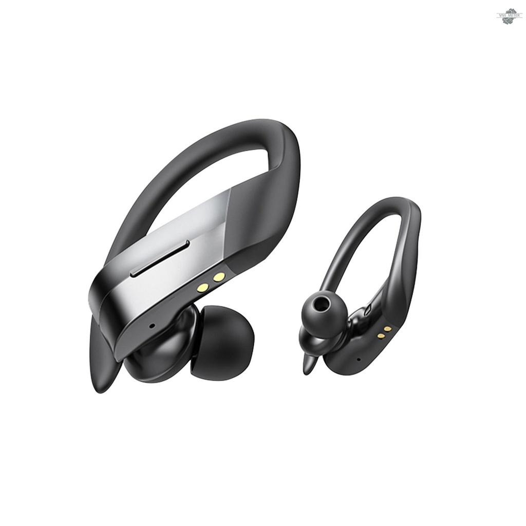 Wireless Headset Bluetooth 5.0 300mAh Sport Ear Hook Earphones with Mic Digital Display Music Earbuds for Phones