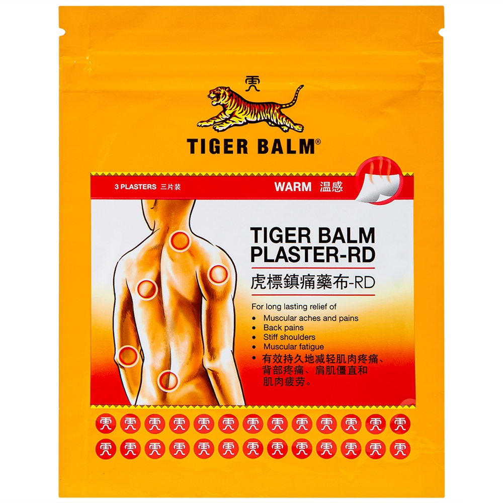 Hộp miếng dán Tiger Balm Plaster - RD Haw Par giảm mỏi cơ, đau và nhức cơ size (7cm x 10cm) và (10cm x 14cm)