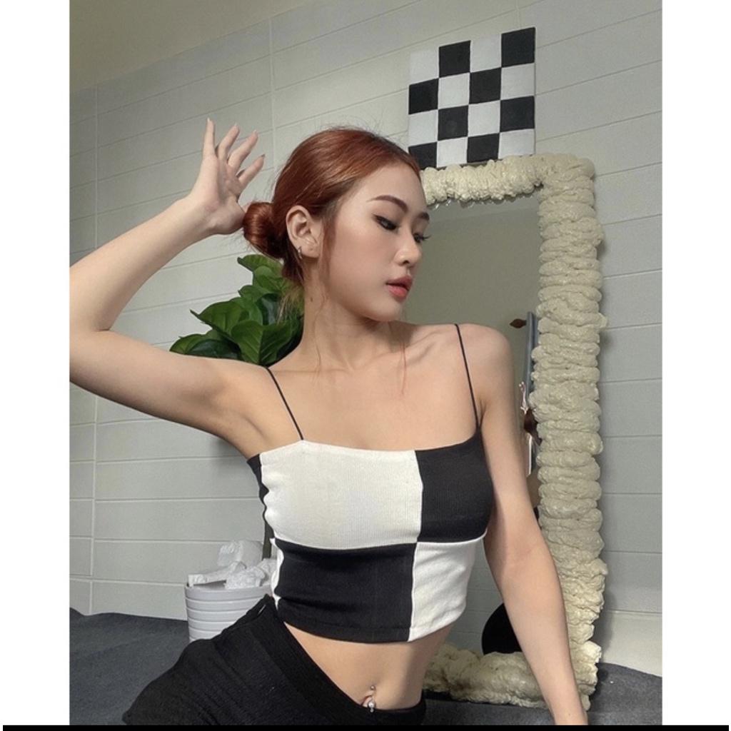 Áo Croptop 2 Dây Sợi Bún Gân Tăm Dáng Ôm Thon Gọn Mềm Mịn Carrotxinhdep MUA KÈM DEAL SỐC