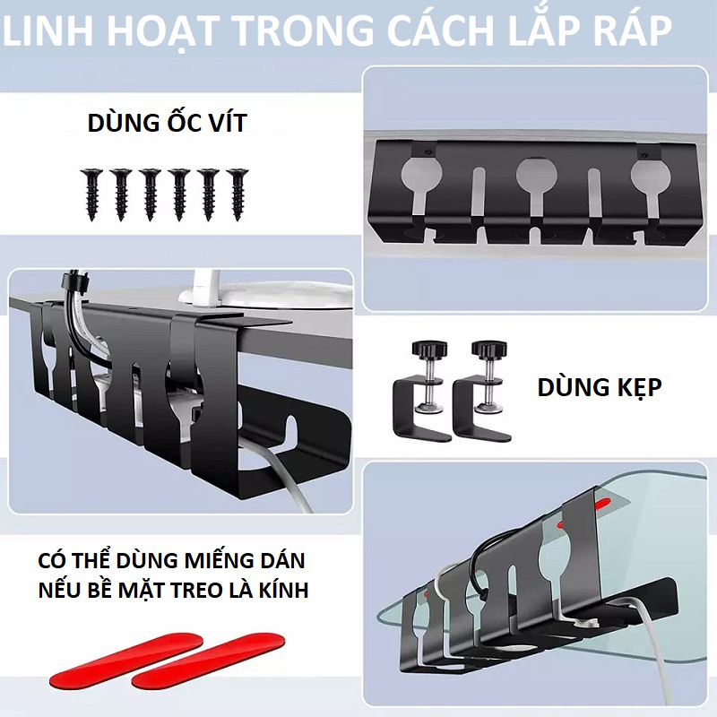 Giá Đỡ Ổ Điện Kẹp bàn - Kệ Đỡ Dây Cáp Sạc, Dây Điện, Ổ Cắm Điện  Giúp Sắp Xếp Ổ Cắm Điện Và Dây Điện Gọn Gàng Ngăn Nắp