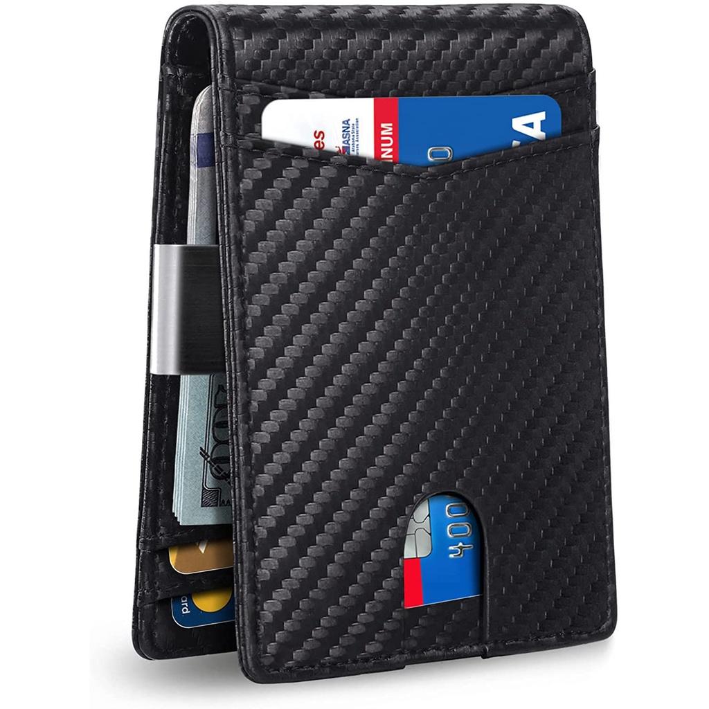 Ví Kẹp Tiền Clip Money RFID Wallet Men Slim (Black Carbon)