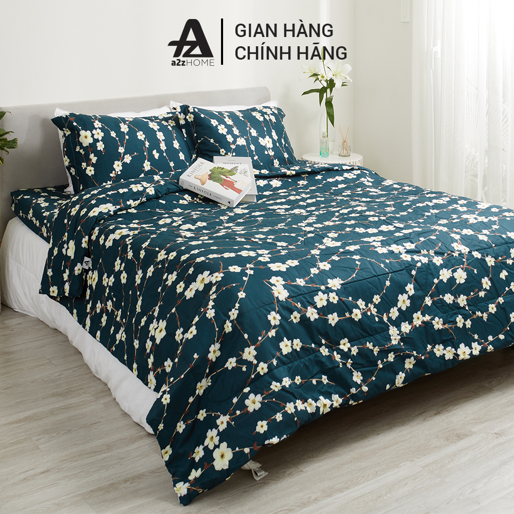 Mền Chần Microfiber - Lông Vũ Nhân Tạo Mềm Mại Mirco Silk Cao Cấp White Sakura A2Z Home