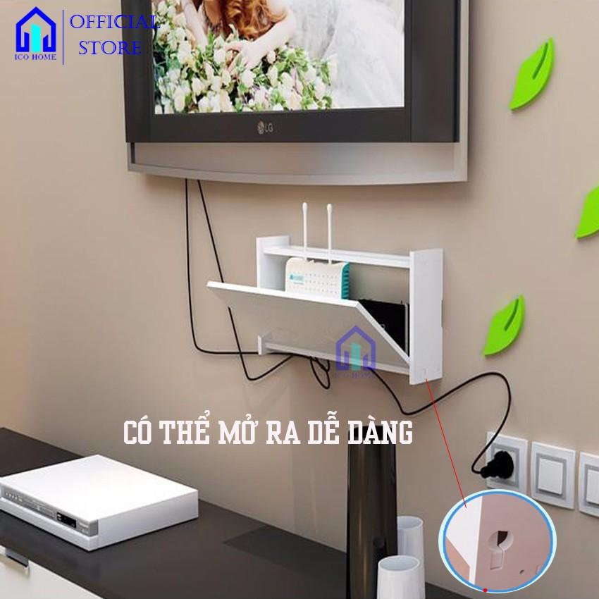 Hộp đựng wifi treo tường KHÔNG CẦN KHOAN thiết kế hình lá trái tim nhỏ gọn kiểu mới sang trọng - ICO HOME