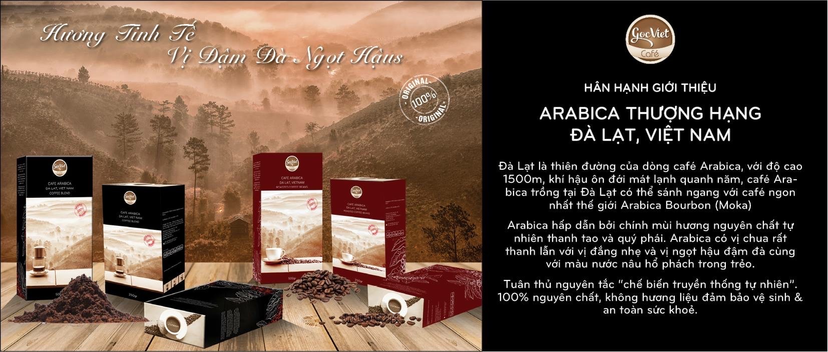 Cà phê Arabica &amp; Robustar Cầu Đất,  Đà Lạt  dạng rang xay - 250 g