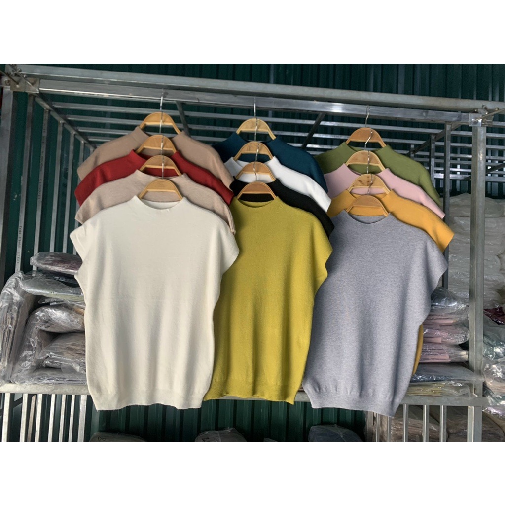 Áo Len Nữ Cổ Lọ Vai Hến Full Màu Trơn Dáng Ôm Thời Trang Kiểu Hàn Quốc