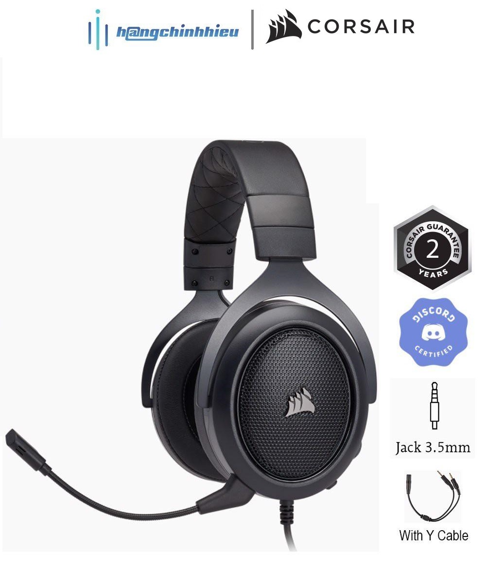 Tai nghe Corsair HS50 PRO Stereo Carbon CA-9011215-AP Hàng chính hãng