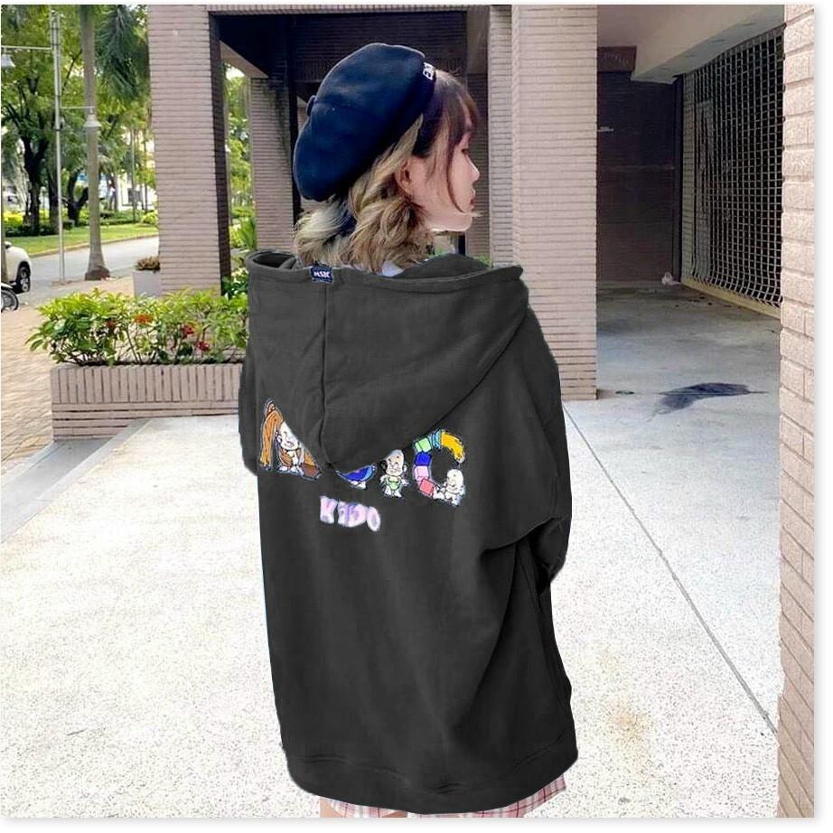 ÁO KHOÁC NỮ VÃI NỈ FORM RÔNG IN HÌNH HỌA TIẾT XIN ĐẸP THỜI TRANG KING STORE