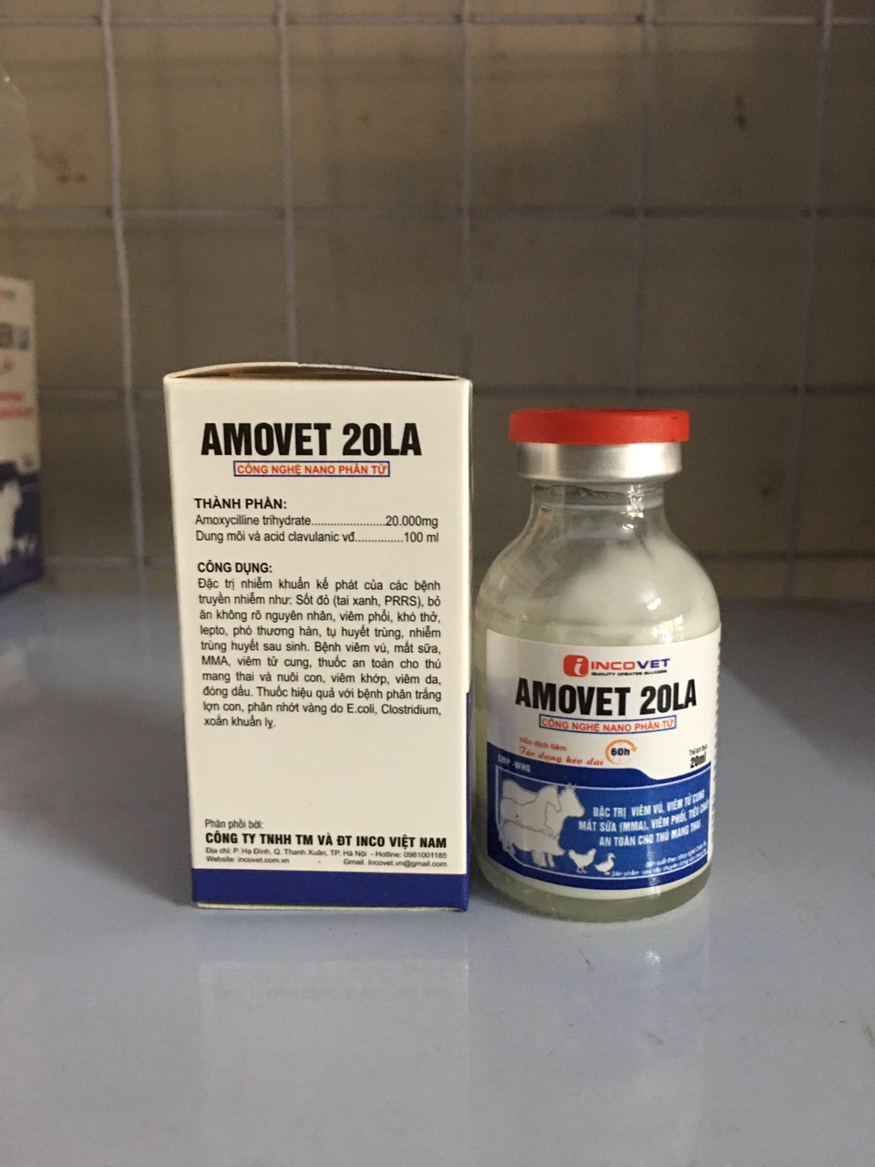 [Thú y] Amox 20% Inco (20ml) tiêu viêm cho chó, mèo, gia súc