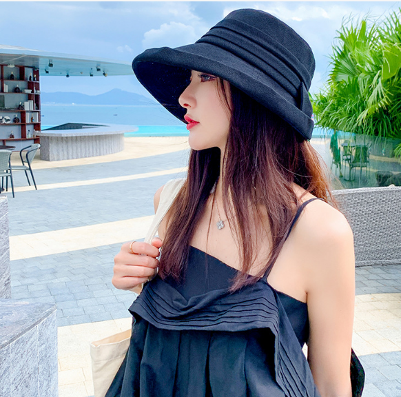 Mũ nữ gắn nơ phong cách Hàn, nón chống nắng nữ thời trang mới
