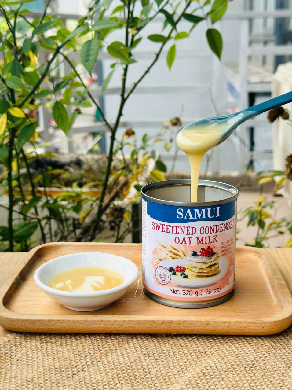 Sữa đặc thuần chay có đường từ Yến mạch SAMUI 320g Sweetened condensed Oat milk