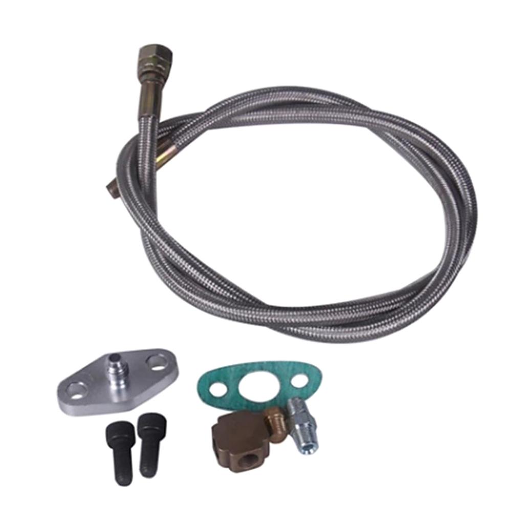 Aluminum Alloy Oil Feed Line Adapter Kit for Universal T3 Turbo Turbocharger