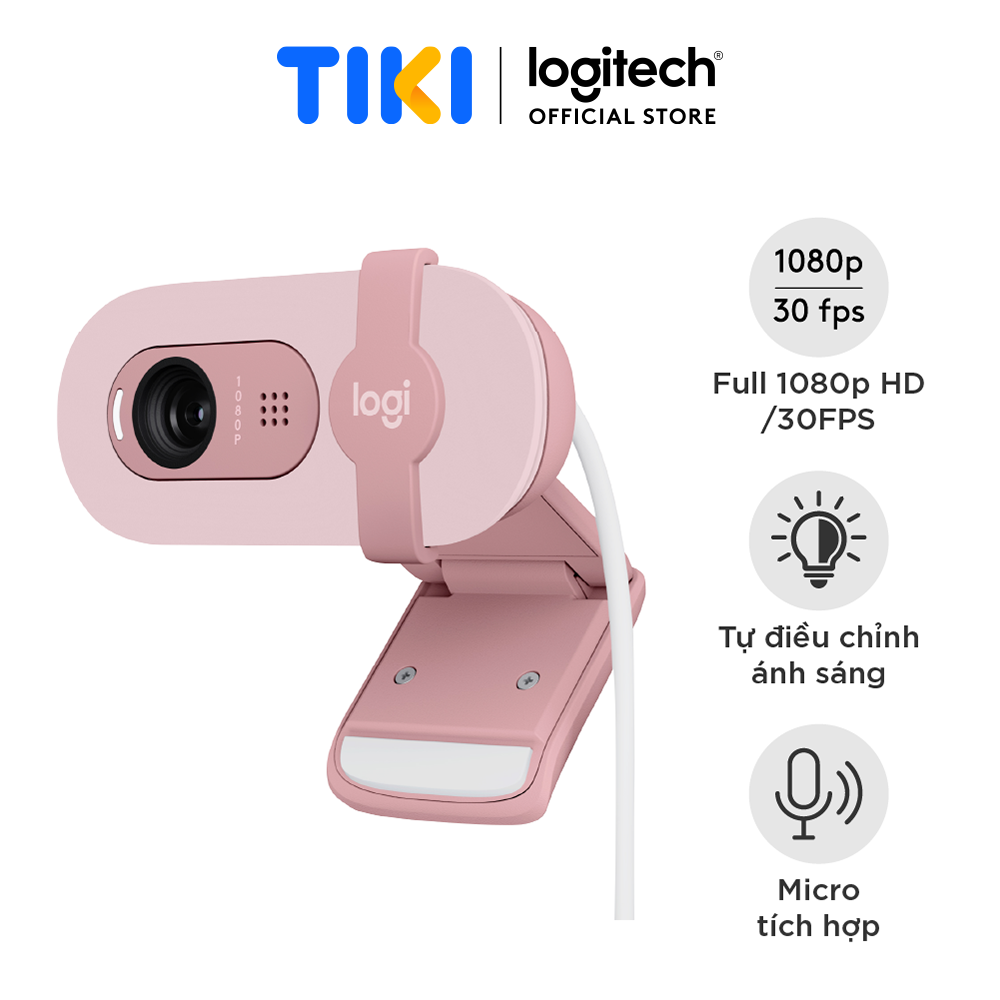 Webcam Logitech Brio 100 Full HD 1080p - Hàng Chính Hãng