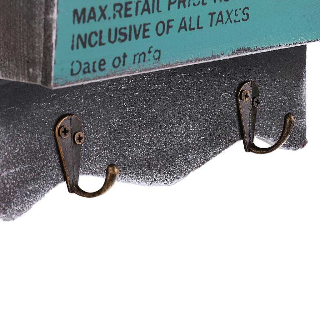 2X Wood Wall Mounted Mail Letter Organizer Key Rack Organizer Storage Holder