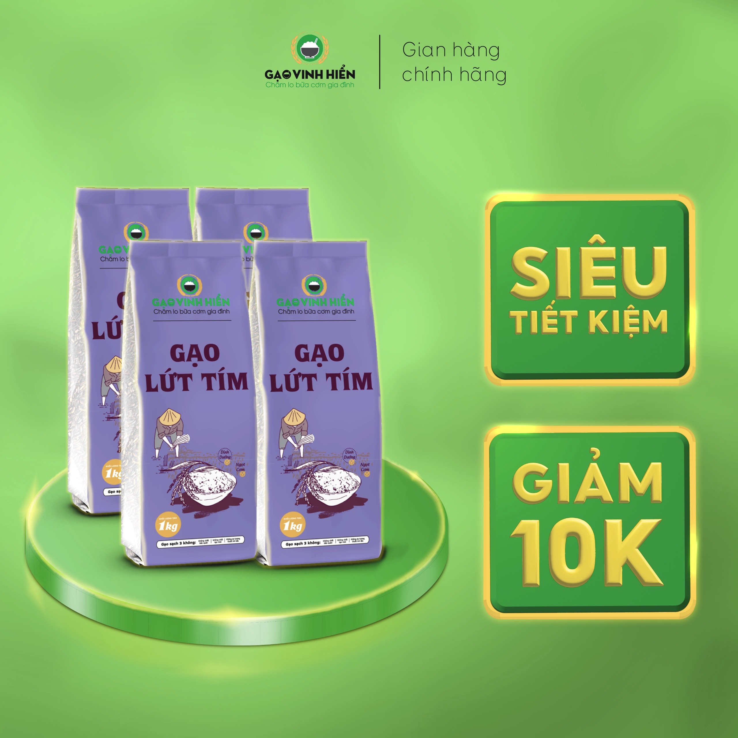 [TIẾT KIỆM] Combo 4 túi Gạo Lứt Tím Vinh Hiển - Tiết kiệm, siêu dẻo, healty, ngon cơm
