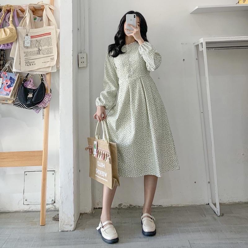 Đầm hoa nhí tay dài