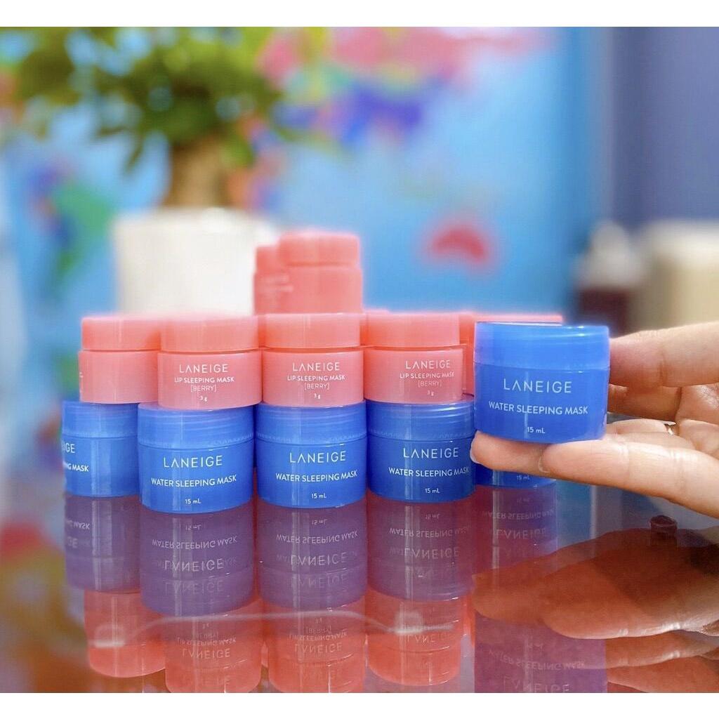 Combo mặt nạ ngủ dưỡng ẩm 15 ml và dưỡng môi 3g Laneige Hàn Quốc size mini